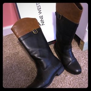 Kids  4 1/2 black/brown Nine West boots